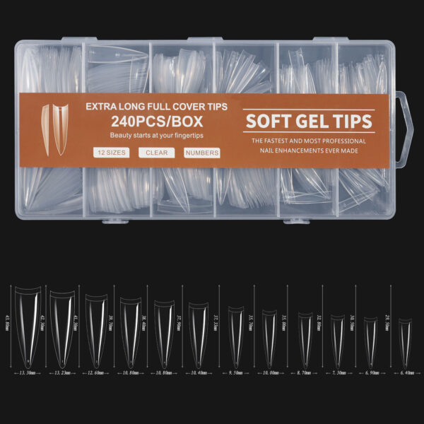 240pcs long Stiletto soft gel tips