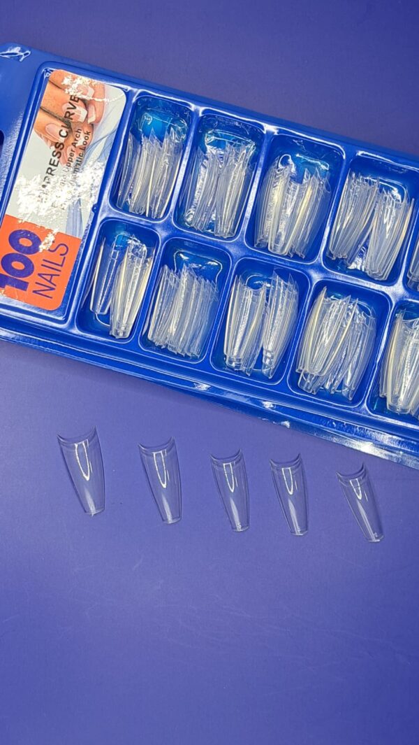 100pcs Short Coffin Tips Clear