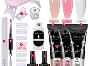 3 color Polygel kit with Mini lamp (12pcs)
